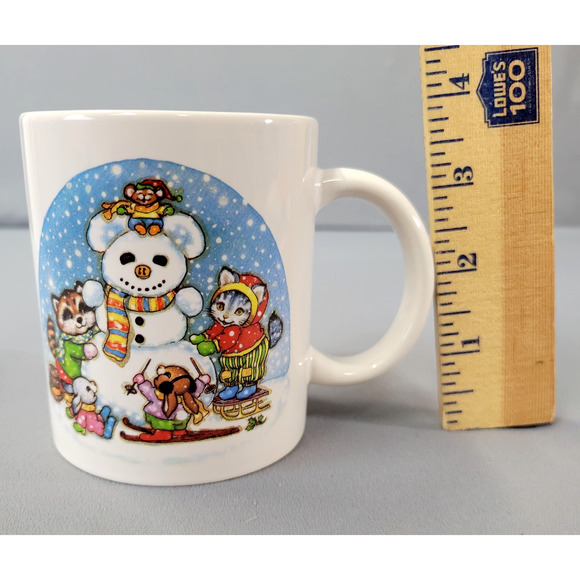 Tb Trading Co Mug Winter Snowman Mouse Racoon Kitty Cat Bunny Coffee Cup 3.75" T - Picture 7 of 9